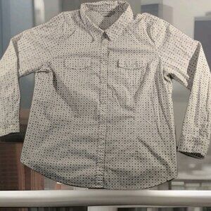 Christopher & Banks Dot  Button Down Blouse Top Cotton Sz Large
